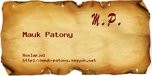 Mauk Patony névjegykártya